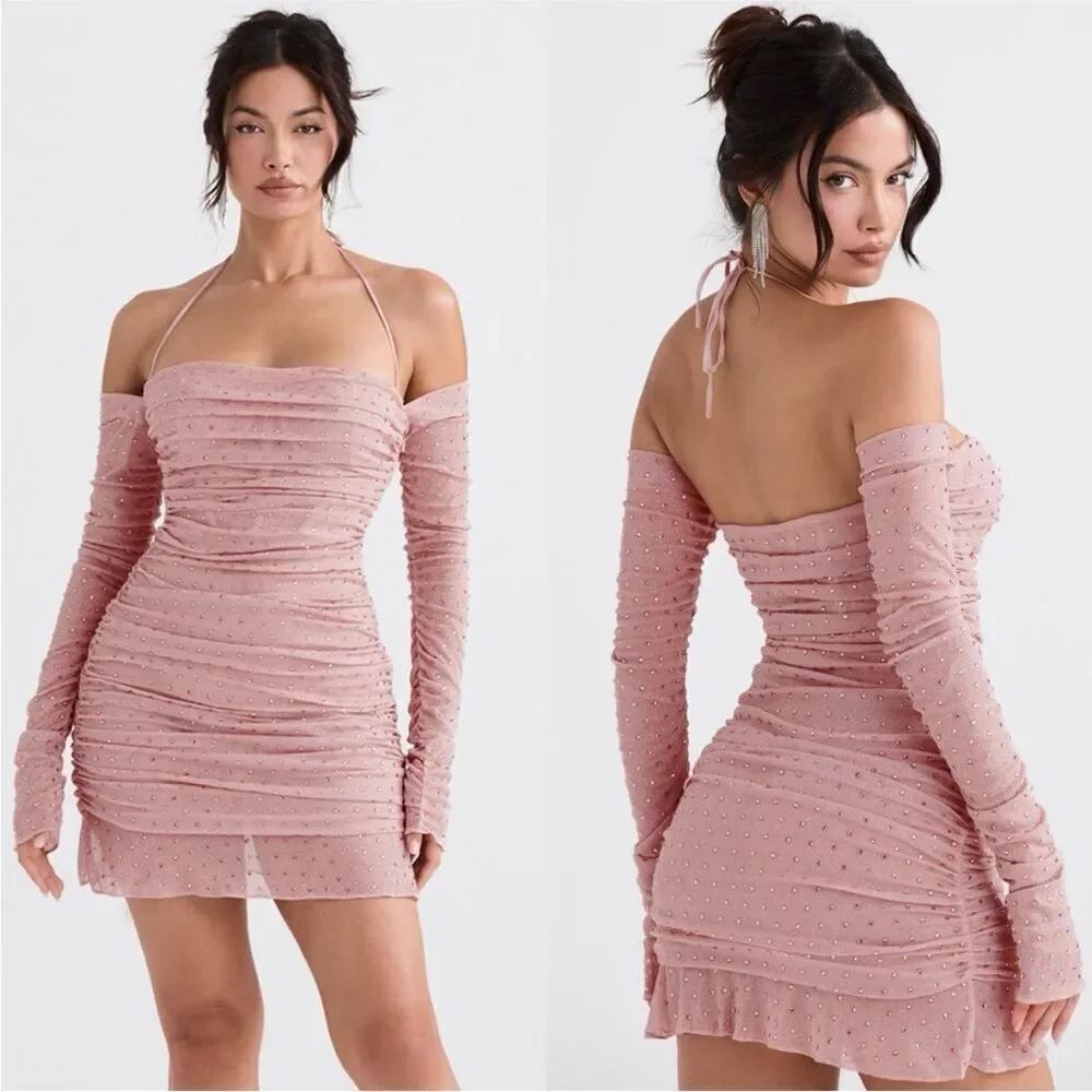 House of CB Estella Rhinestone Embellished Mini Dress $269